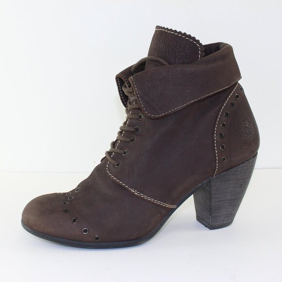 Fly London Brown Leather Heel Booties (EU 39 / 8.5 US) - Picture 1 of 11